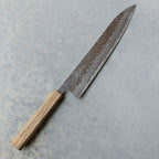 10A Nickel Damascus Tsuchime Gyuto 240mm Black Oak