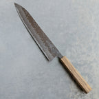 10A Nickel Damascus Tsuchime Gyuto 240mm Black Oak