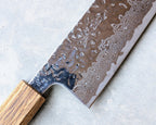 10A Nickel Damascus Tsuchime Gyuto 240mm Black Oak