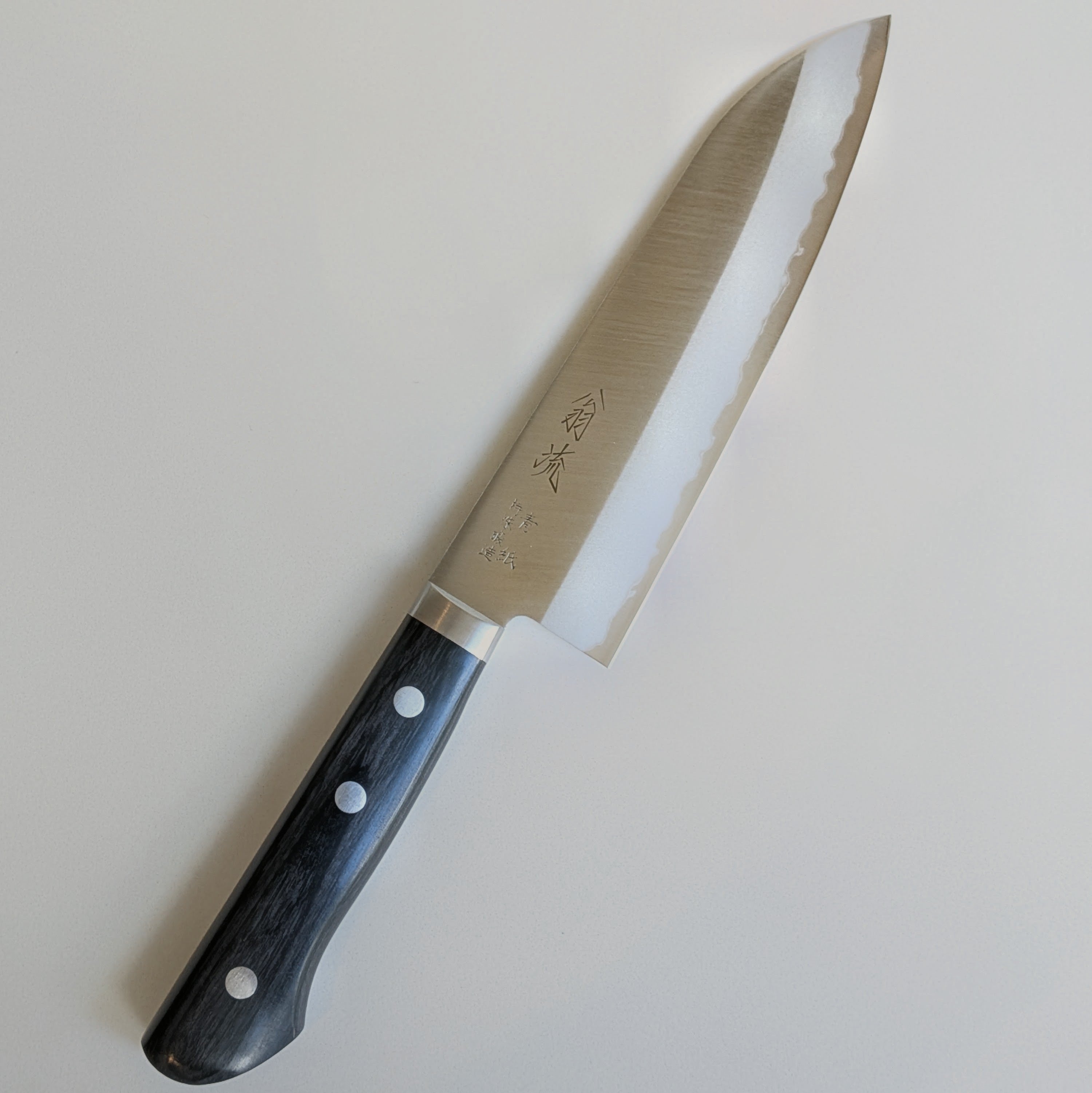 Blue Steel Santoku 165mm Black Pakkawood Handle with Bolster