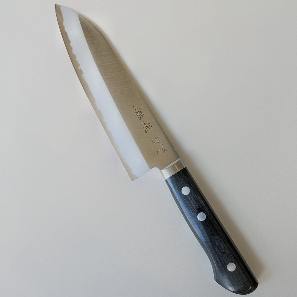 Blue Steel Santoku 165mm Black Pakkawood Handle with Bolster