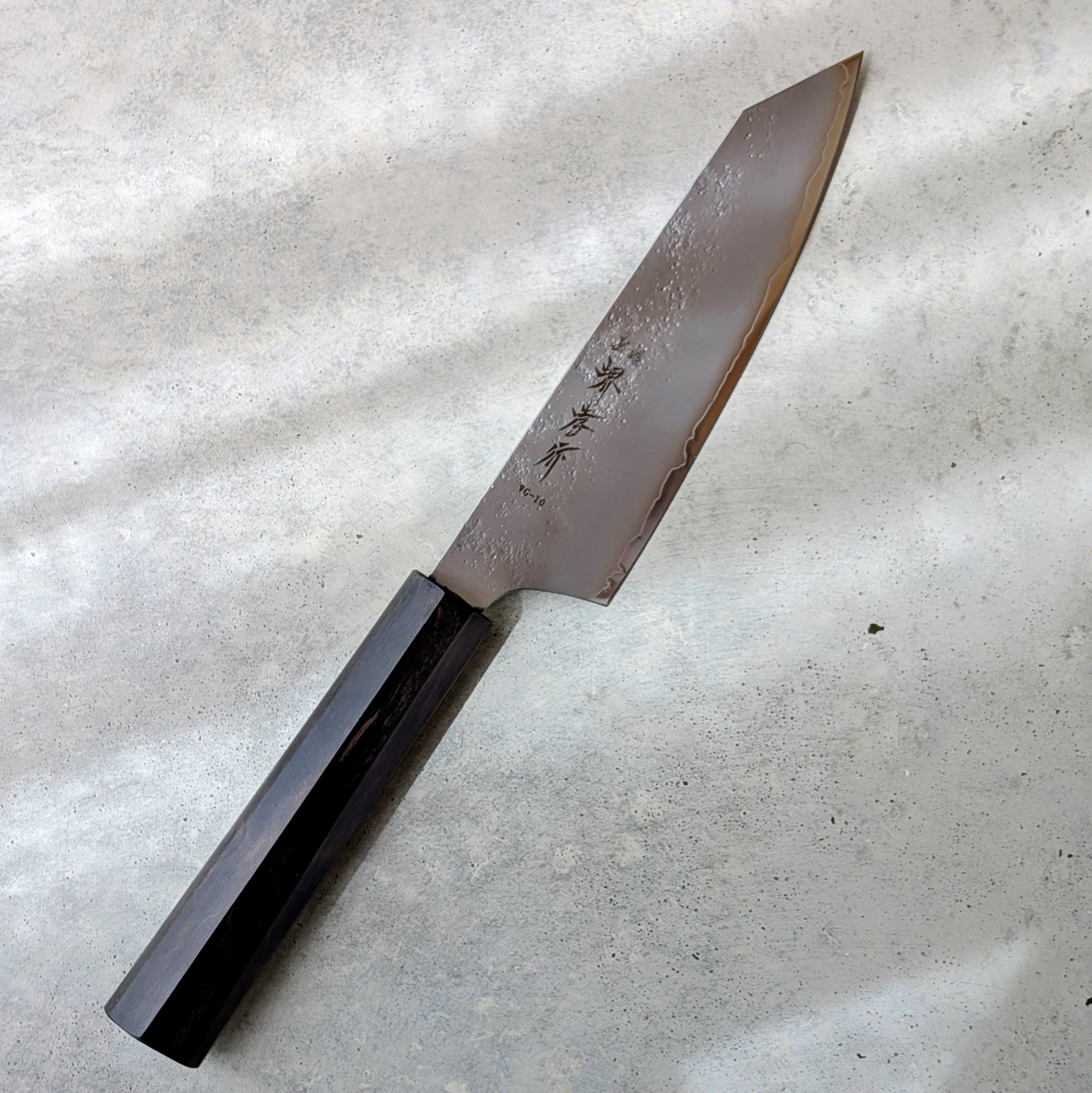 VG10 Nashiji Wa Kengata Santoku 160mm Ebony Handle